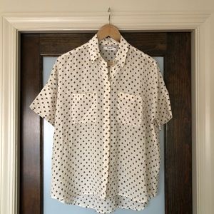 Madewell Silk Short Sleeve Courier Top